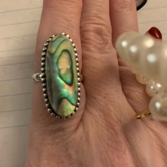 Abalone 925 Silver necklace and ring set. 18” necklace and size 9 ring. - Picture 5 of 5